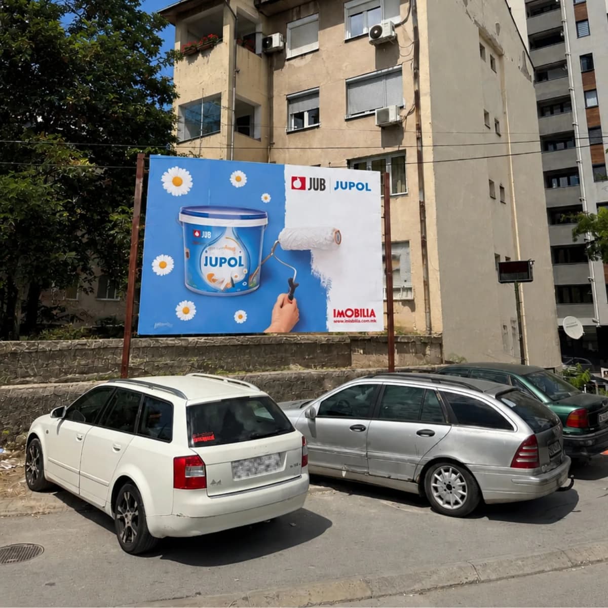 John Kennedy Street billboard in Topaana, Skopje